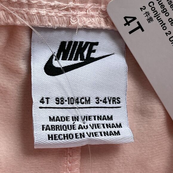 Nike Therma Tracksuit Girls 2PC Set Full Zip Tricot Jacket Pants Pink 4 3-4Yr - Picture 8 of 9